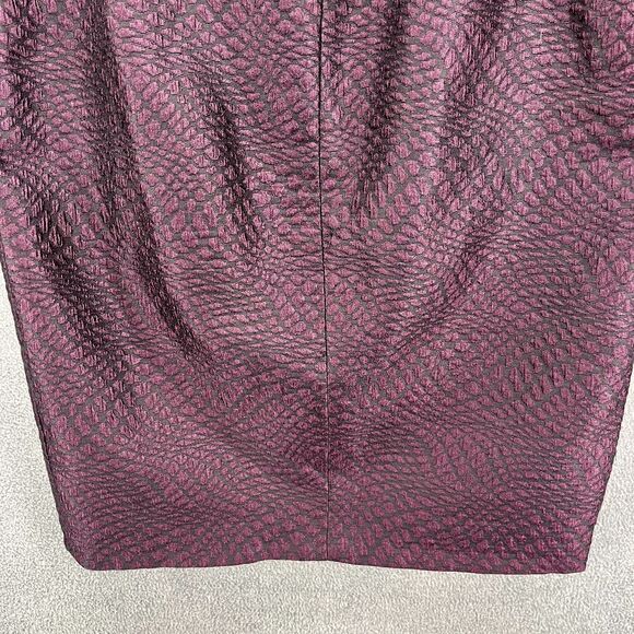 Tahari Dress Women 6 Purple Sheath Short Sleeve round neck lined back zipped - Picture 14 of 16